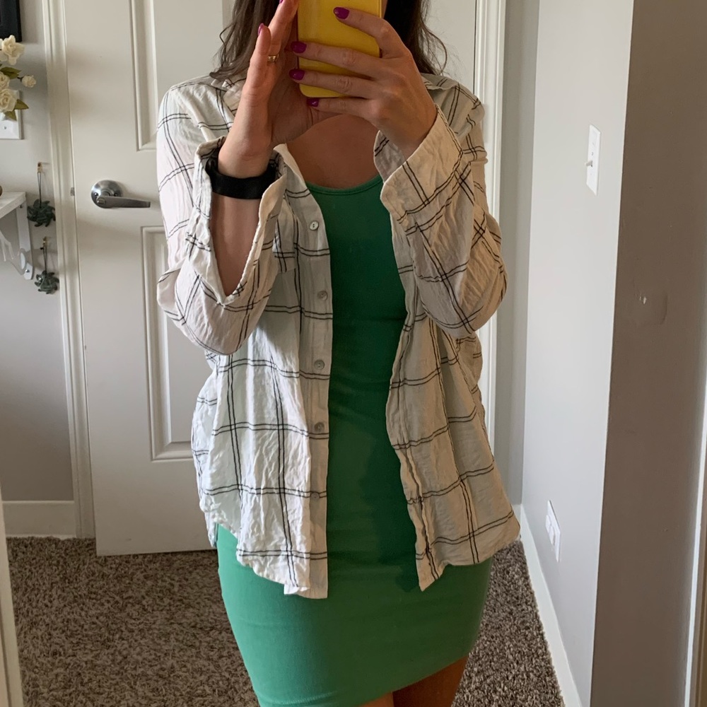 White plaid shirt